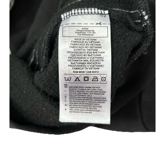 Adidas Color Block Black White Split Hoodie Hooded Sweatshirt Size Medium - Picture 5 of 7